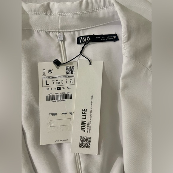 NWT Zara White Cut Out Mini Dress Sz L Summer Cocktail Party Event Trend Style - Picture 12 of 16